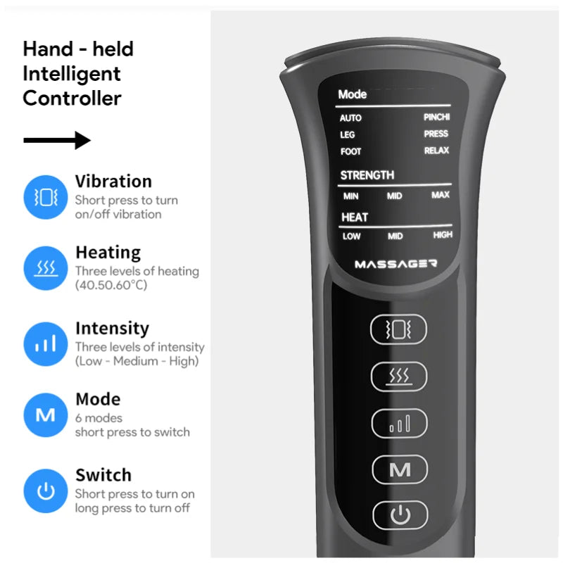 Leg Massager with Heat and Airbag Foot Calf Thigh Massager for Circulation and Muscle Relaxation Sequential Compression Boot