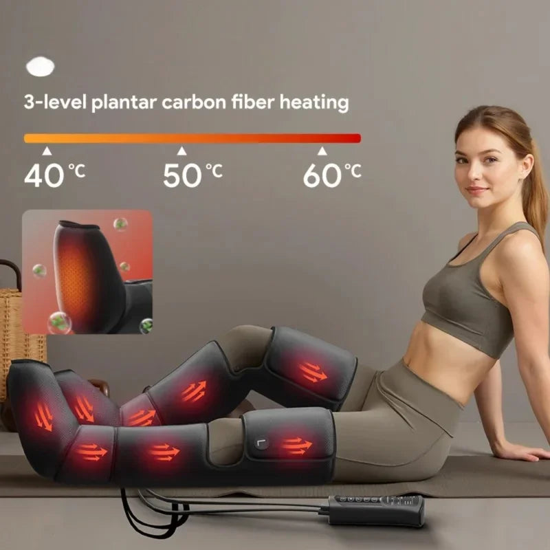 Leg Massager with Heat and Airbag Foot Calf Thigh Massager for Circulation and Muscle Relaxation Sequential Compression Boot