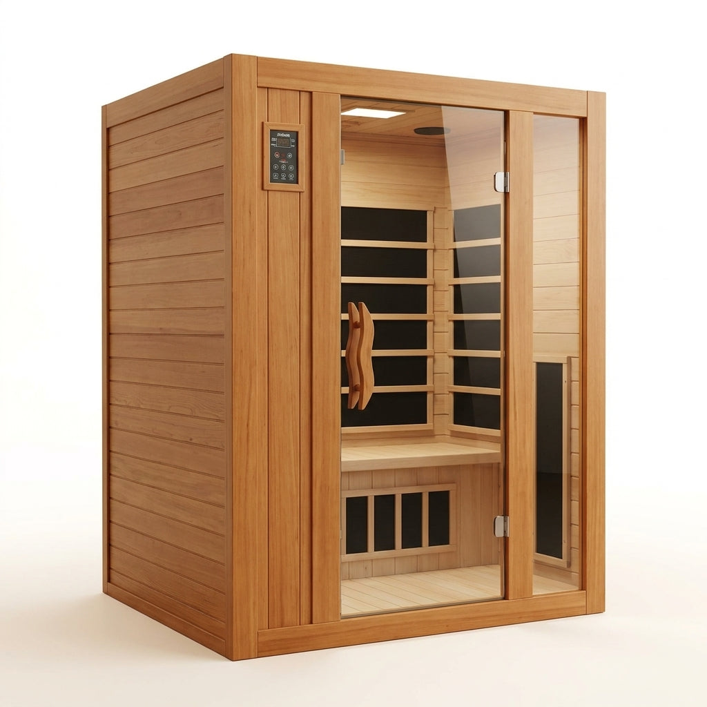 Andora 2-Person Low EMF FAR Infrared Sauna, Canadian Hemlock — Studio Shot